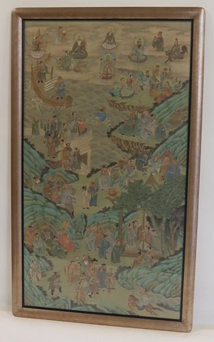 Signed Chinese Painting of an Assembly of Gods.