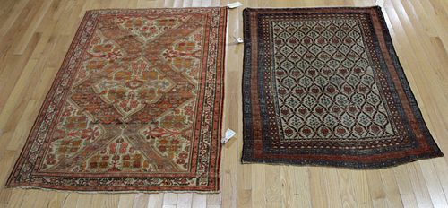 2 Antique And Finely Hand Woven Area Carpets.