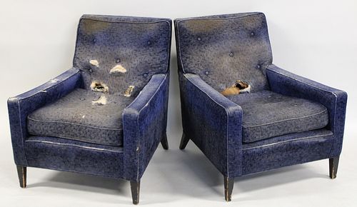 Attr Paul Mc Cobb Pair Of Upholstered Club Chairs