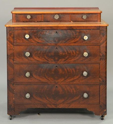 Two Empire mahogany chests, one with mirror. ht. 43 in.; wd. 43 in.; dp. 19 in.