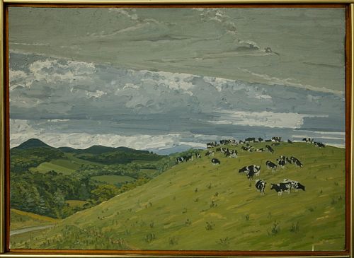 Rackstraw Downes Texas Landscape, Oil on Canvas, "In Hungerfords Pasture"
