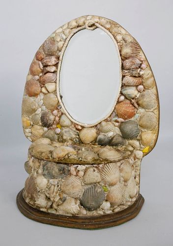 Vintage Seashell Encrusted Dressing Mirror
