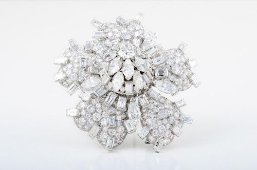 Tiffany Schlumberger Platinum Diamond Brooch