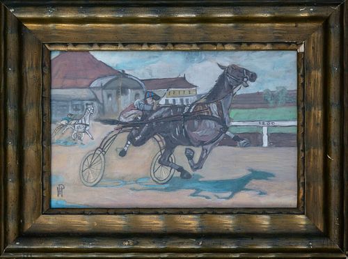 HORSE RACE OIL PAINTING