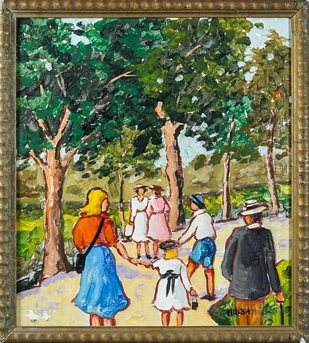 SUMMER AFTERNOON IN THE PARK OIL PAINTING
