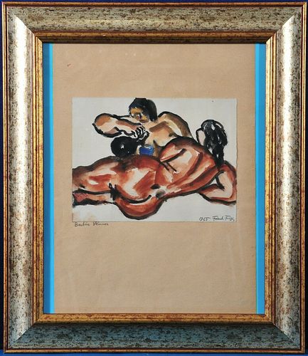 "BARBARIAN VENUS ", 1955, AQUAREL PAINTING