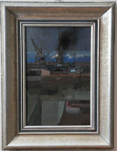 HUNGARIAN PORT OIL PAINTING