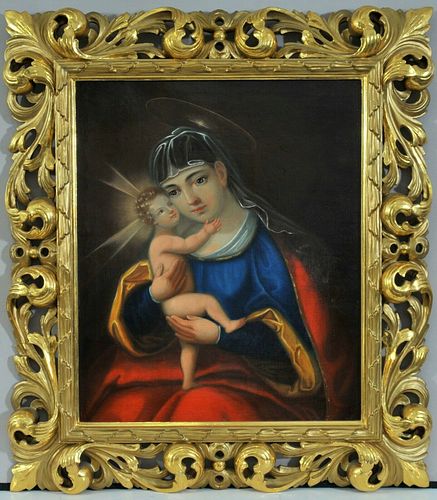 OUR LADY WITH THE CHILD OIL PAINTING