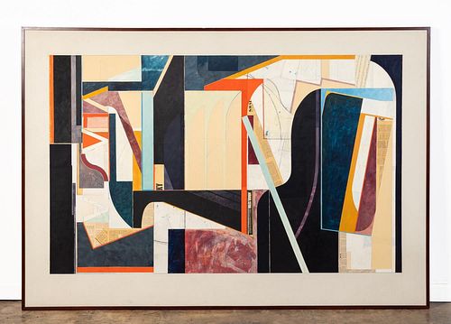 PAVLICEK, "GEOMETRIC ABSTRACT" LARGE MIXED MEDIA