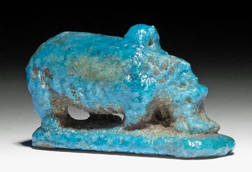 Rare Egyptian Faience Hippopotamus Pendant