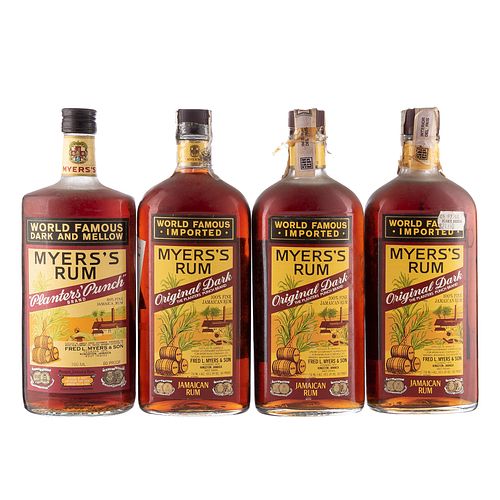 Myers's. Original Dark. 100% fine Rum. Kingston, Jamaica. Piezas: 4. En presentación de 750 ml.