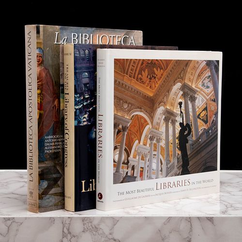 Libros sobre Bibliotecas. The Most Beautiful Libraries in the World / Treasures of the Library of Congress. Piezas: 3.