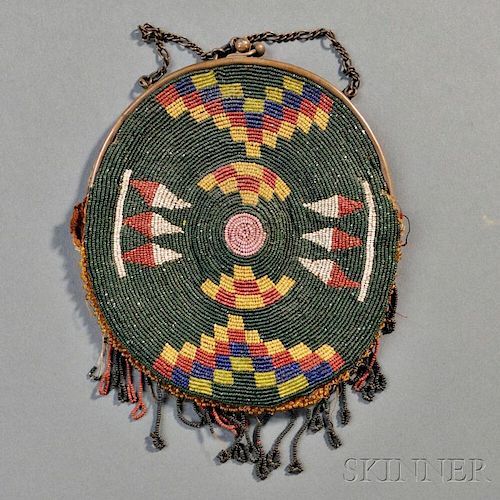 Northern Plains Beaded Hide Pouch