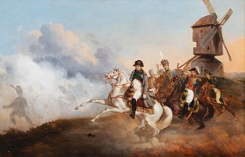 THE BATTLE OF LIGNY 1815 OIL PAINTING