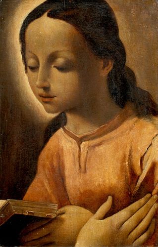 THE VIRGIN MADONNA READING OIL PAINTING