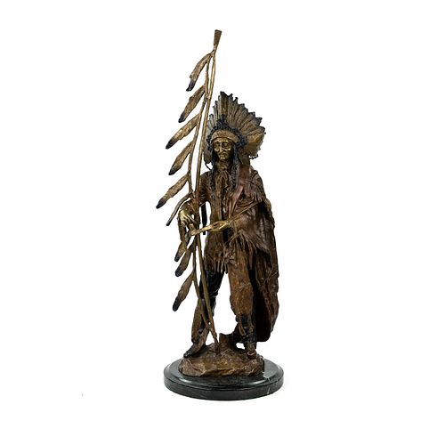 Carl Kauba 'Peace' Indian Bronze Statue