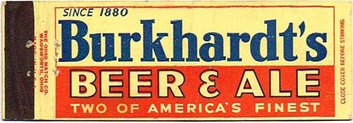 1948 Burkhardt's Beer & Ale 114mm long OH-BURK-5 Akron, Ohio