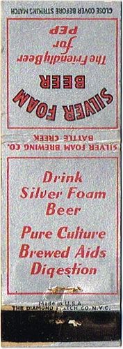 1936 Silver Foam Beer 115mm long MI-SF-1 Battle Creek, Michigan