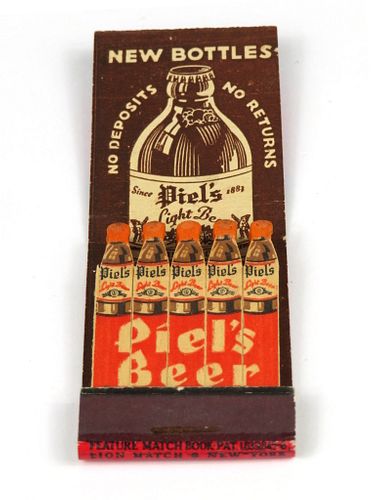 1969 Piel's Beer Feature Full Matchbook NY-PIEL-8 Ernest Jambor Inc. Philadelphia, Brooklyn