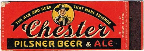 1939 Chester Beer & Ale 114mm long PA-CHE-3 Chester, Pennsylvania