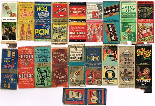 Lot of 19 Misc. Beer Matchcovers 1933-1960s
