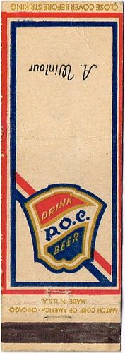 1940 P.O.C. Beer 113mm long OH-POC-3 A. Wintour Cleveland, Ohio