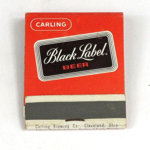 1962 Black Label Beer Full Matchbook OH-CARL-6 Cleveland, Ohio