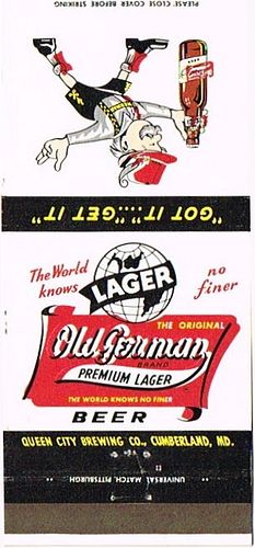 1958 Old German Premium Lager Beer MD-QC-Ari Cumberland, Maryland