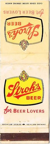 1964 Stroh's Bohemian Beer 111mm long MI-STROH-3 Detroit, Michigan