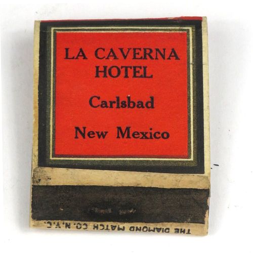 1947 Harry Mitchell's Lager Beer Full Matchbook Carlsbad Caverns La Caverna Hotel New Mexico. El Paso, Texas
