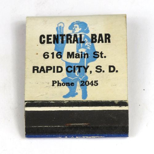 1943 Old Style Lager Beer Full Matchbook WI-HEIL-13 Central Bar Rapid City South Dakota La Crosse, Wisconsin