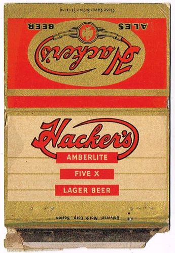 1946 Hacker's Ales/Beers MA-CS-BB Lawrence, Massachusetts
