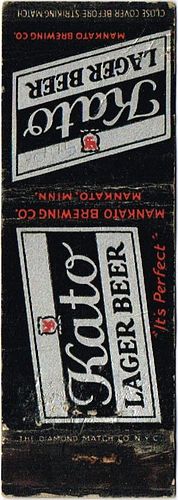 1935 Kato Lager Beer 115mm long MN-KATO-2 Mankato, Minnesota