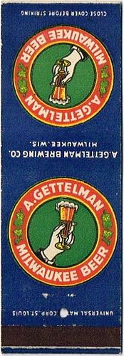 1934 Gettelman Milwaukee Beer 111mm long WI-GET-2 Milwaukee, Wisconsin