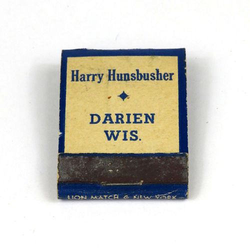 1938 Pabst Blue Ribbon Beer Mini 14 strike Full Matchbook Wi-PAB-Mini1 Harry Hunsbusher Darien Wisconsin