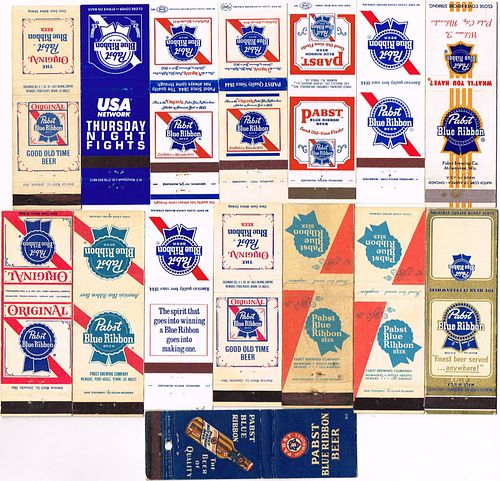 Lot of 15 Pabst Beer Matchcovers Milwaukee, Wisconsin 