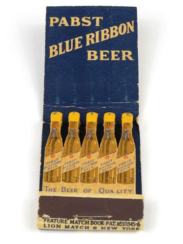 1938 Pabst Blue Ribbon Beer Feature Full Matchbook Walgreens WI-PAB-8f Walgreen's Milwaukee, Wisconsin