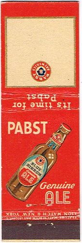1938 Pabst Blue Ribbon Ale 116mm long WI-PAB-42 Milwaukee, Wisconsin