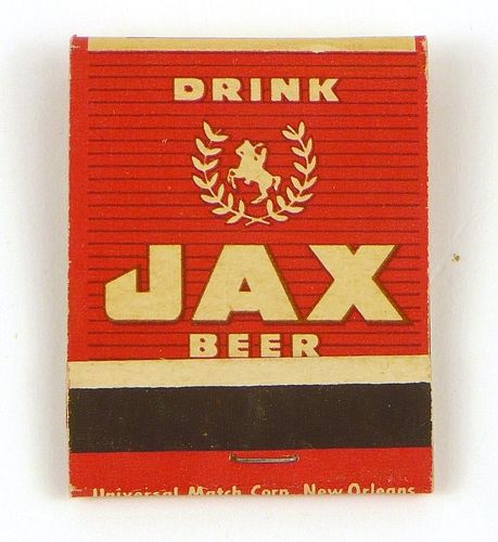 1954 Jax Beer Full Matchbook New Orleans, Louisiana