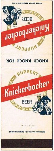 1956 Ruppert Knickerbocker Beer 113mm long NY-RUP-3 New York