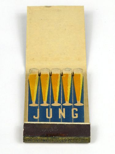 1954 Jung Old Country Beer Feature Full Matchbook WI-JUNG-4 Elect Joseph Kujawa Cudahy Random Lake, WI