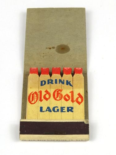 1933 Old Gold Beer Feature Full Matchbook (sports) Reedsburg, Wisconsin