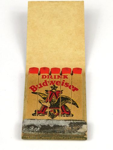 1933 Budweiser Beer Feature Full Matchbook BPOE Elks Lodge #501 Joplin Missouri Saint Louis, Missouri