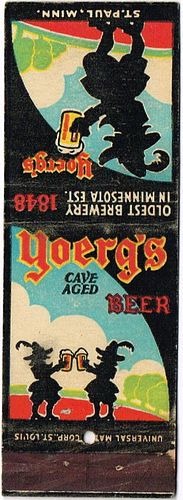 1935 Yoerg's Cave Aged Beer 114mm long MN-YOERG-3 Saint Paul, Minnesota