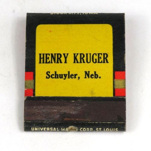 1942 Western Brew Beer Almost Full Matchbook IA-SC-6 Henry Kruger Schuyler Nebraska Sioux City, Iowa