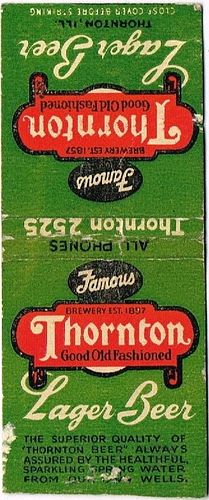 1935 Thornton Lager Beer IL-THORN-1 Thornton, Illinois