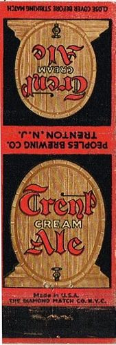 1947 Trent Cream Ale 114mm long NJ-PEOP-4 Trenton, New Jersey
