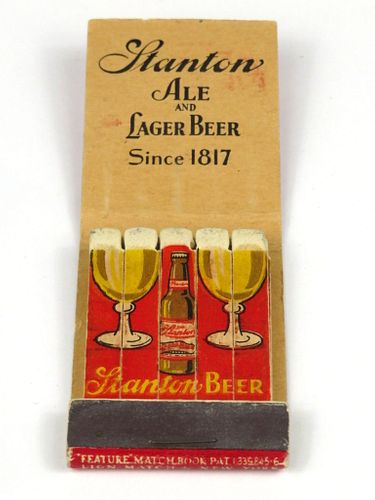 1933 Stanton Lager Beer Feature Full Matchbook NY-STAN-2 Troy, New York