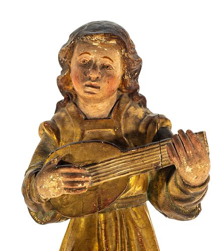 Musician angel, 17th century Spanish school