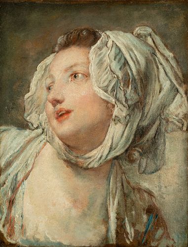 "Portrait of Young Lady" Jean-Baptiste Greuze (1725, Tournus – 1805, Paris), French school of the 18th century